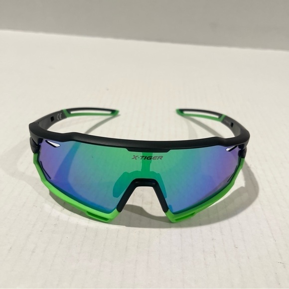 Unisex X-Tinger Polarized Green Black Cycling Sunglasses! - Picture 8 of 8